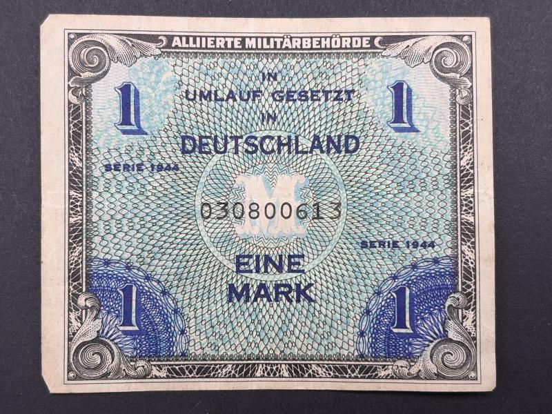 German Army Issue Eine Mark Note Printed 1944