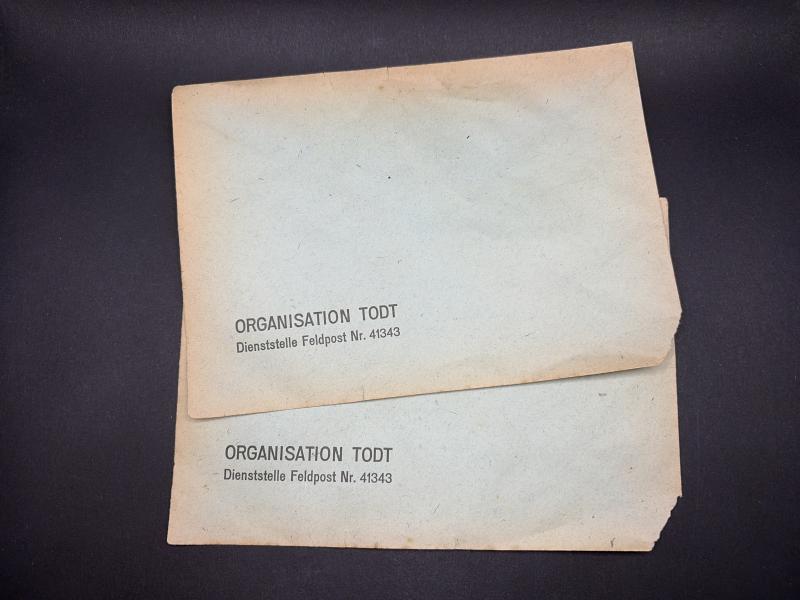 Pair of Organisation Todt Feldpost Envelopes