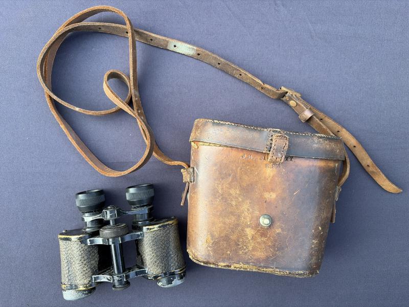 WW1 Private Purchase Kenbar De Luxe 8X25 Binoculars Named to Brevet Colonel JH Jellett RFA