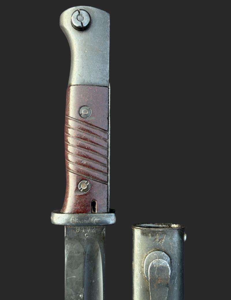 WW2 German K98K Rifle Bayonet S/172G Carl Eickhorn With Scabbard