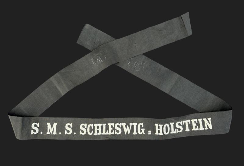 WW1/ Reichsmarine Cap Tally S.M.S.Schleswig Holstein