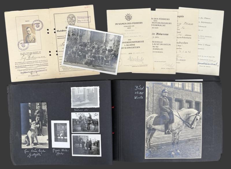 Incredible Photo Album & Citation Grouping To Oberleutnant Fritz Hohensee