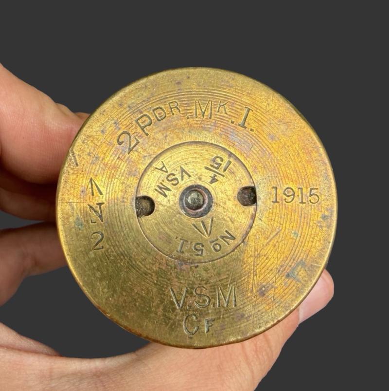 WW1 VSM 2 Pdr MKI Inert Projectile 1915