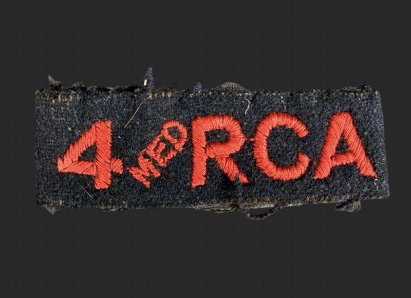 WW2 4th Medium Regiment Royal Canadian Artillery Shoulder Title