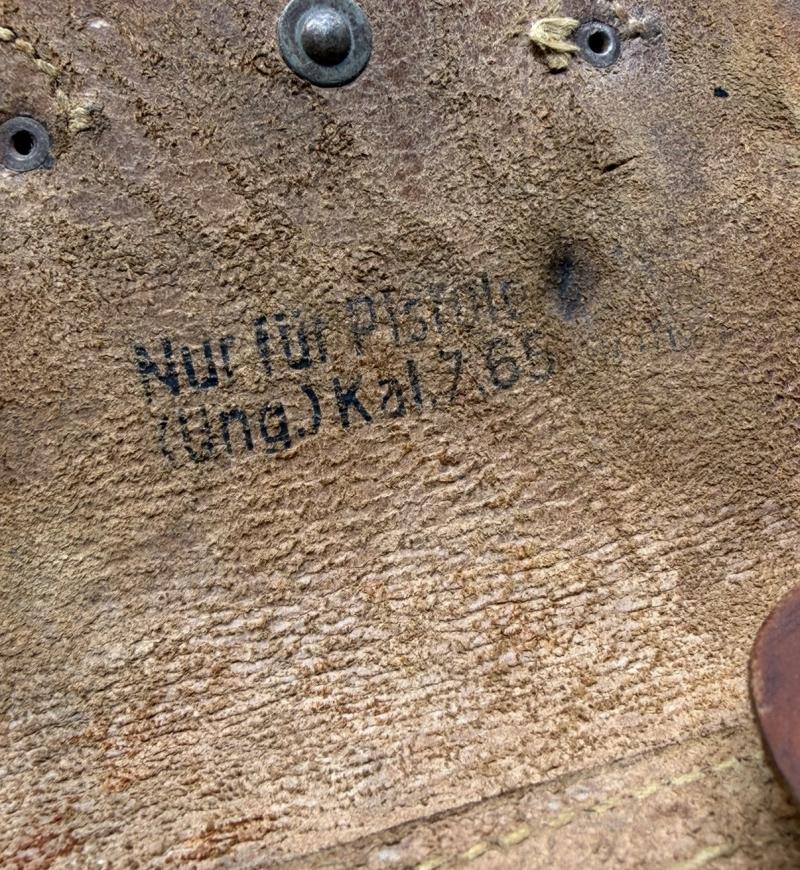 Luftwaffe 7,65 Femaru Leather Pistol Holster Marked cdc43
