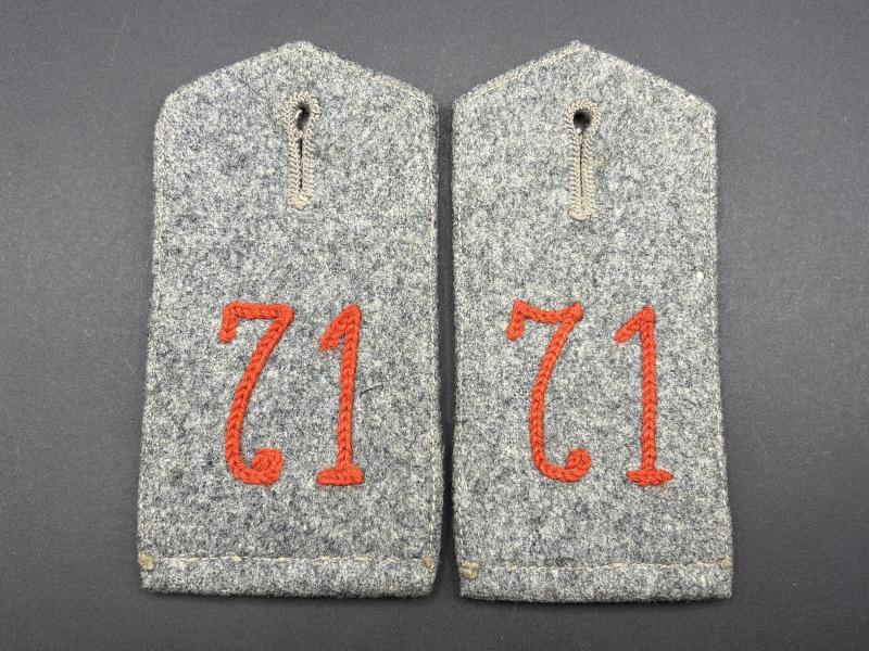 WW1 Imperial German 71st Infantry Regiment Shoulder Boards