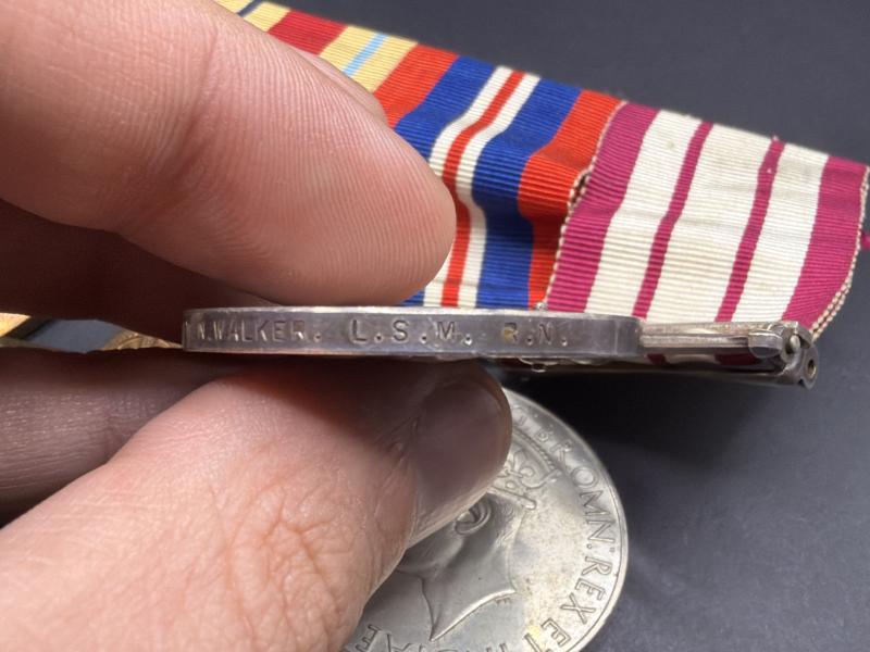 WW2 Medal Group & Naval GSM Palestine 1945-48 Privately Named P/SKX.1126.D.N.WALKER.L.S.M. R.N.