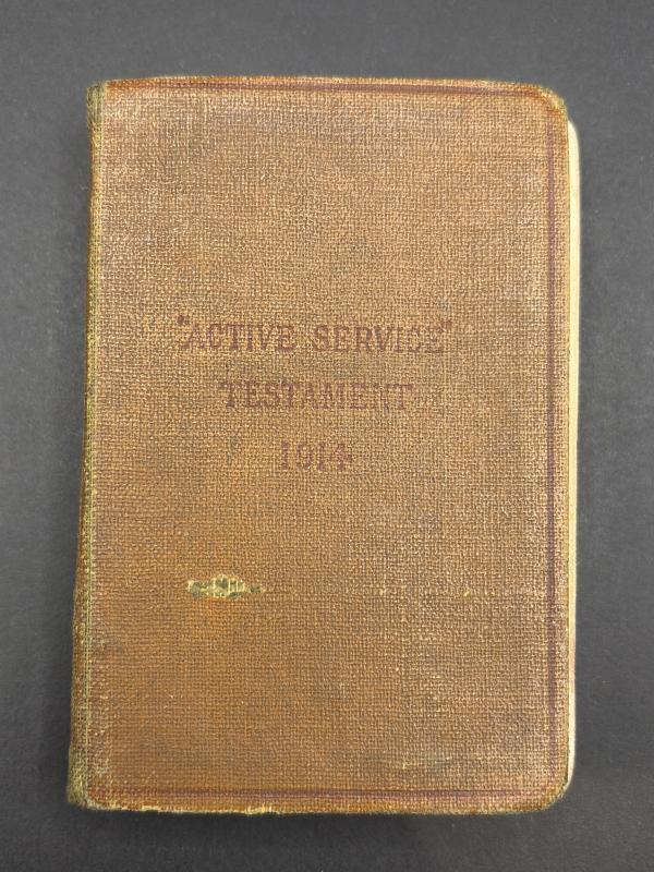 WW1 British Army Active Service Testament 1914 Bible