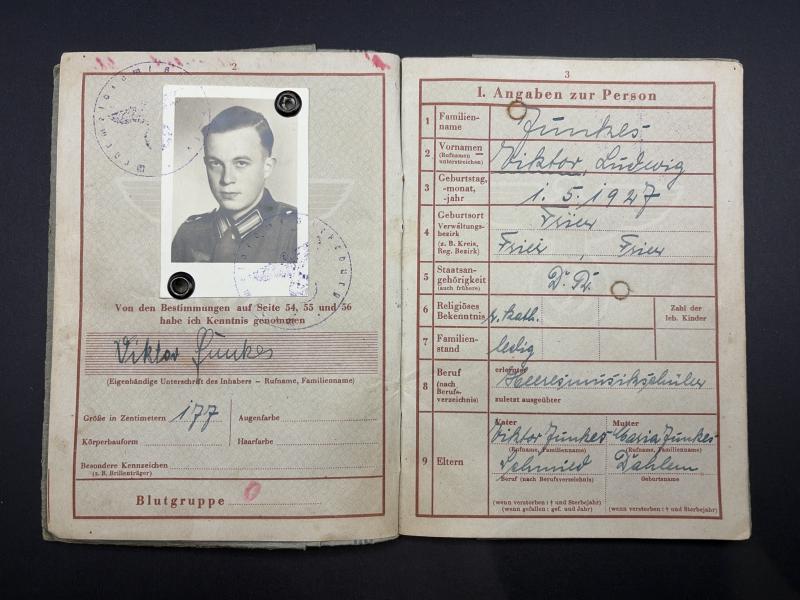 German Army Wehrpass Viktor Funkes RAD & Heer Musik Korps