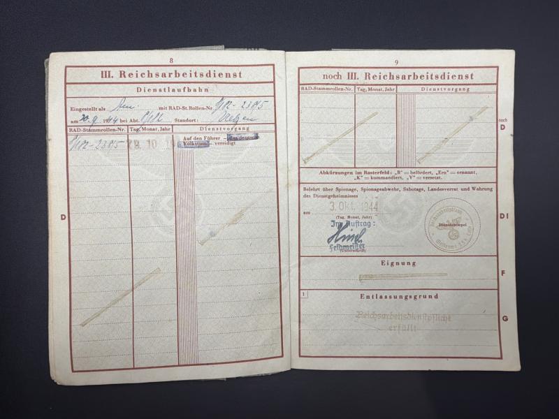 German Army Wehrpass Viktor Funkes RAD & Heer Musik Korps