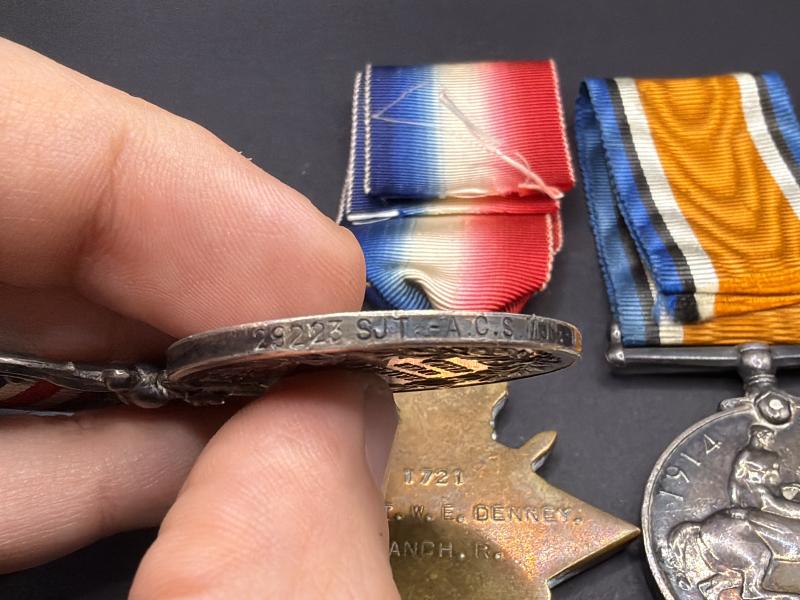 WW1 Military Medal Group 29223 SJT. -A.C.S. MJR. W.E.DENNEY 1.SOM.L.I & Manchester Regiment