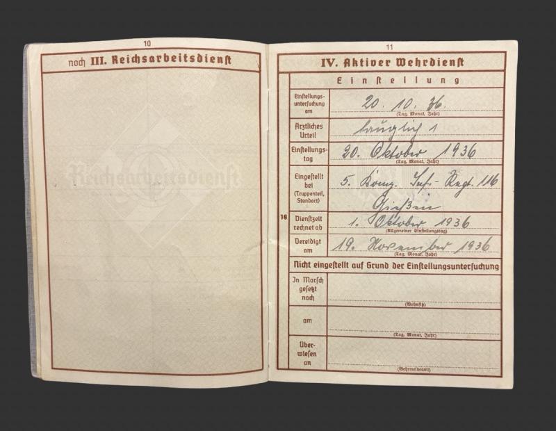 German Army Wehrpass Unteroffizier Werner Karl Lindermann KIA Orel Russia- Seige of Warsaw
