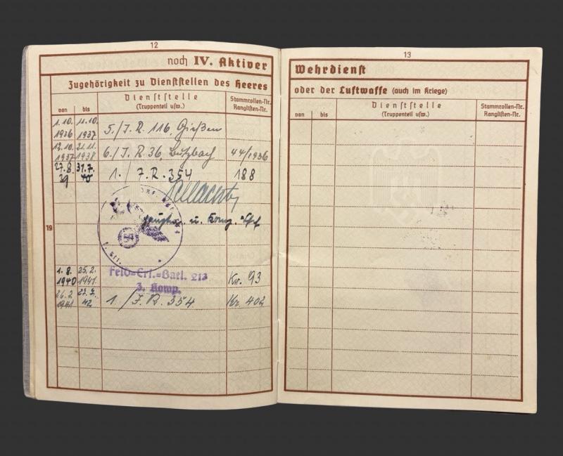 German Army Wehrpass Unteroffizier Werner Karl Lindermann KIA Orel Russia- Seige of Warsaw