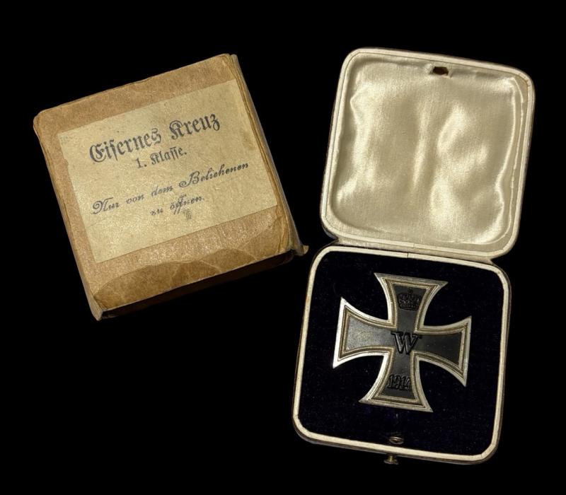 WW1 Private Purchase Schinkel Convex Iron Cross First Class With Box & Card Box