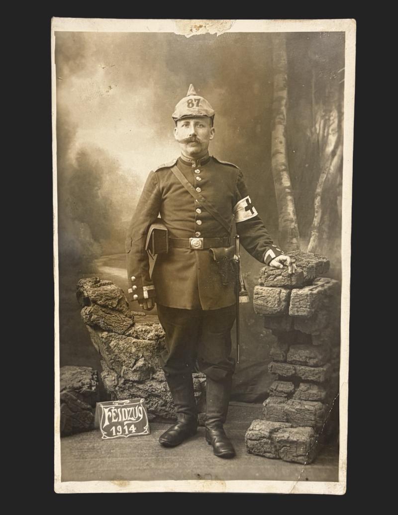 WW1 German Army 87th Regiment Medic Feldzug 1914 Photo Postcard