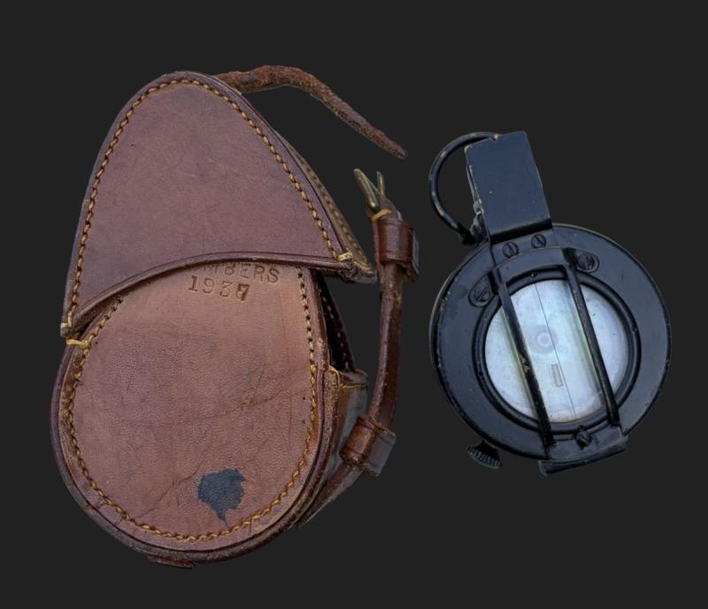 British Army MKIII Marching Compass (1942) & Leather Case