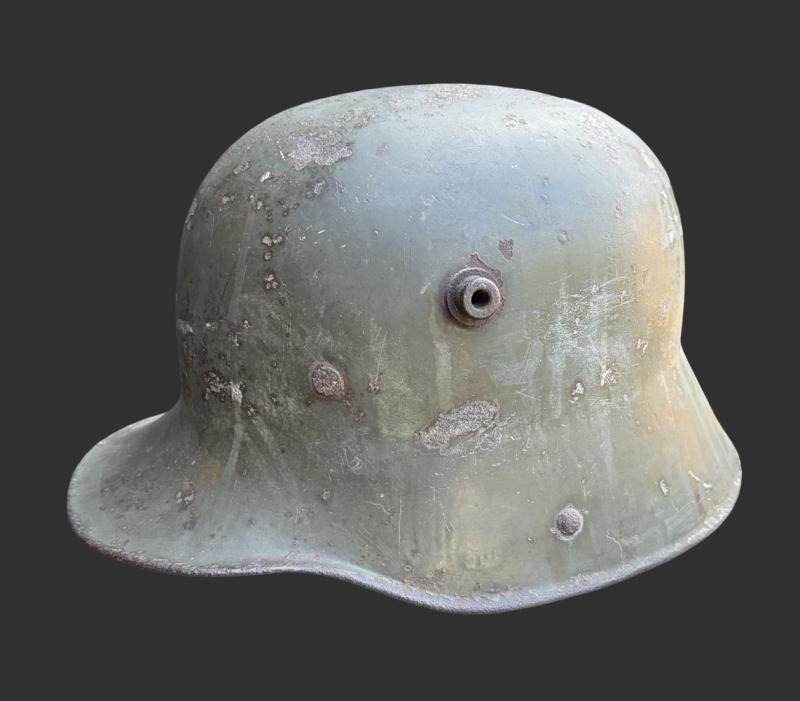 WW1 German M16 Steel Helmet With Original Paint & Liner Untouched Barn Find
