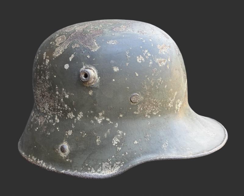 WW1 German M16 Steel Helmet With Original Paint & Liner Untouched Barn Find