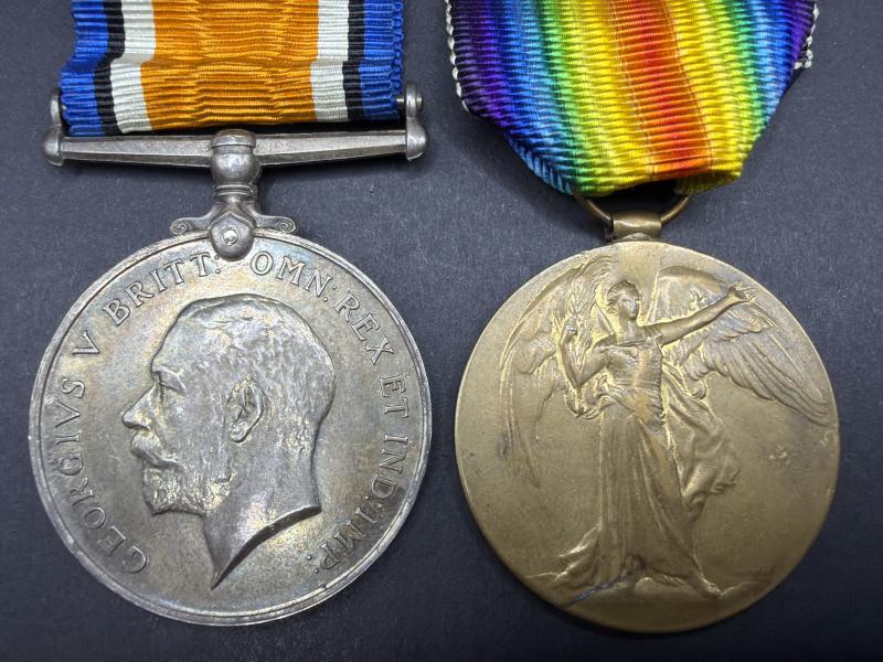 WW1 Medal Pair 59089 PTE.1. E.BUCKNELL R.A.F./ RFC With Cap Badge