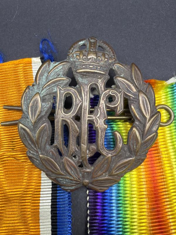 WW1 Medal Pair 59089 PTE.1. E.BUCKNELL R.A.F./ RFC With Cap Badge