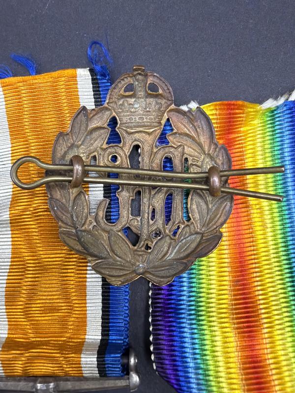 WW1 Medal Pair 59089 PTE.1. E.BUCKNELL R.A.F./ RFC With Cap Badge