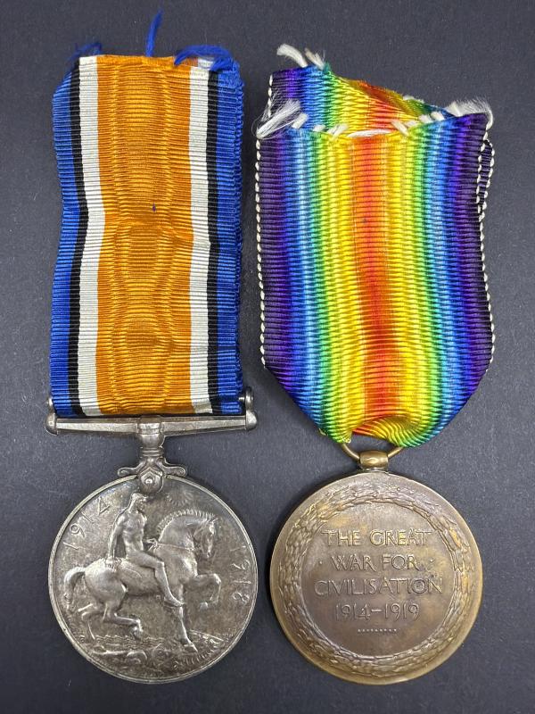 WW1 Medal Pair 59089 PTE.1. E.BUCKNELL R.A.F./ RFC With Cap Badge
