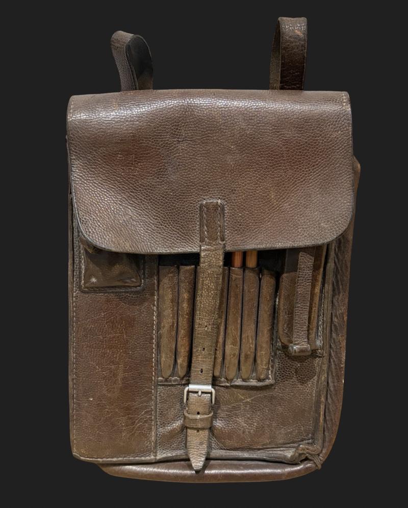 German Luftwaffe M31 Brown Leather Map Case With Contents