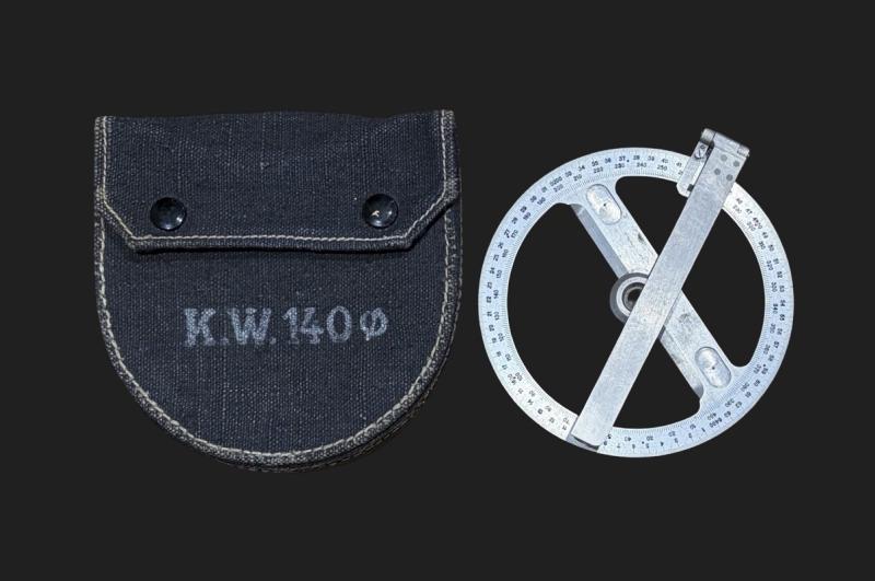 German Army K.W.140 Map Reading Protractor & Case CWU