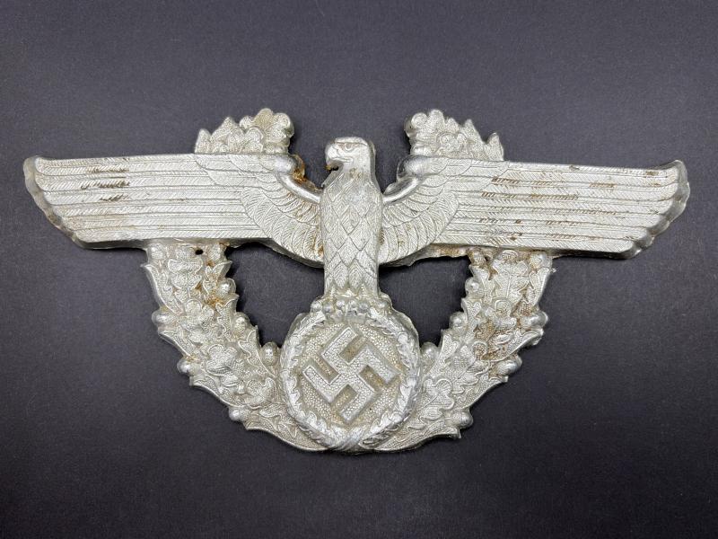 Third Reich Police Aluminium Schako Helmet Plate