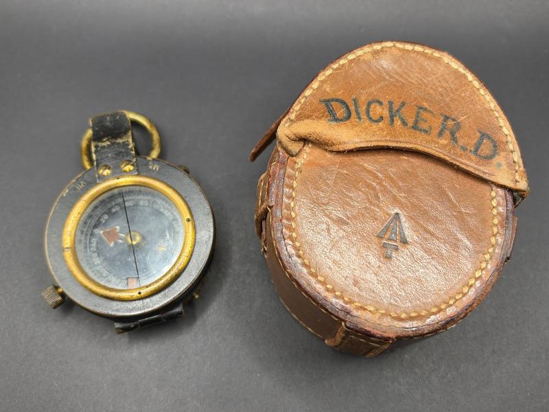 British Army WW1 MKVII Compass & Case Dated 1918