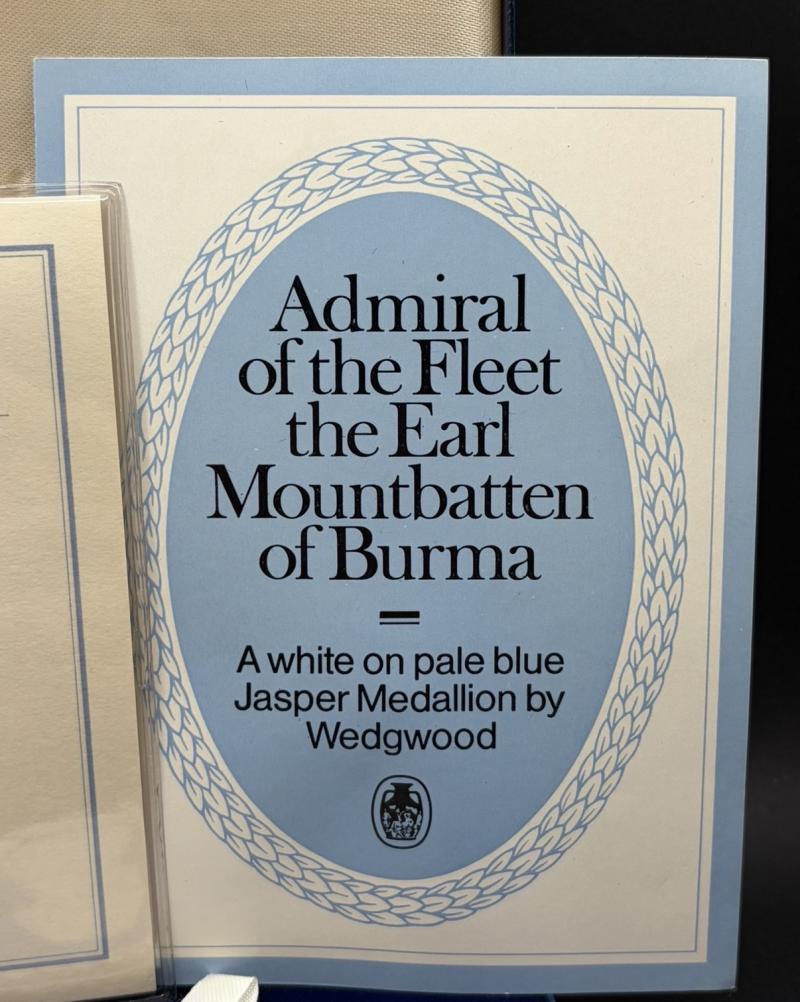 Admiral of the Fleet The Earl Mountbatten of Burma Wedgwood Table Medallion Issue 344/750 With Autograph