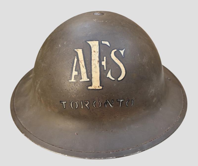 Canadian Auxiliary Fire Service Toronto MKII Helmet C.S.W. 1942