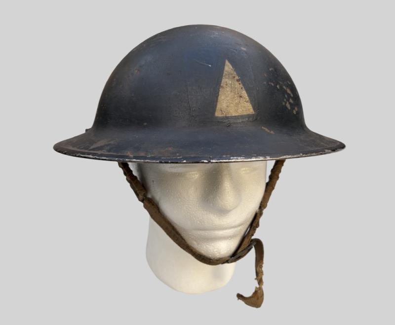 British Home Front MKII Tin Helmet F&L 1/1939 Interesting Insignia