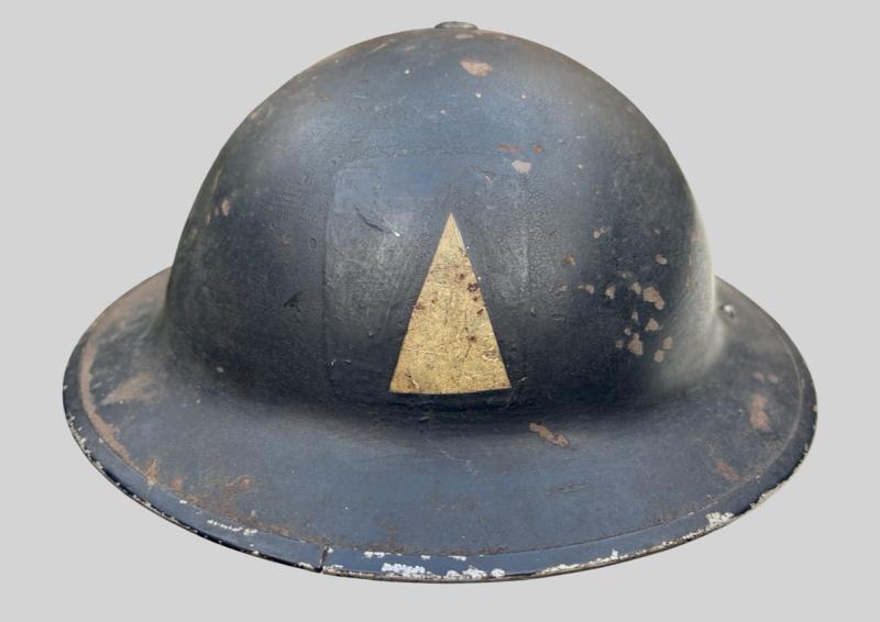 British Home Front MKII Tin Helmet F&L 1/1939 Interesting Insignia