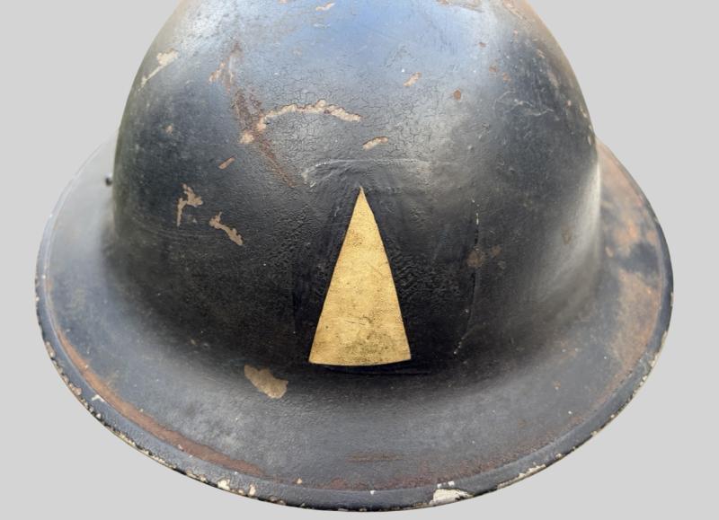 British Home Front MKII Tin Helmet F&L 1/1939 Interesting Insignia