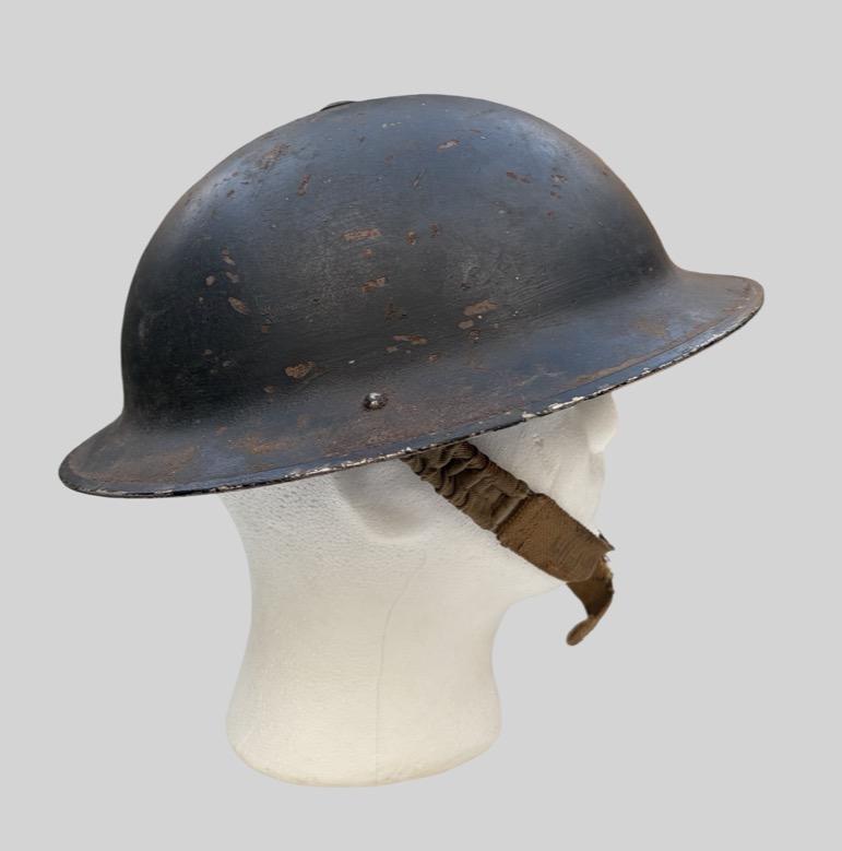 British Home Front MKII Tin Helmet F&L 1/1939 Interesting Insignia