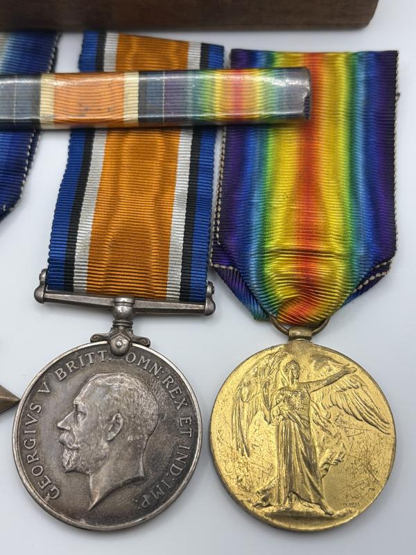 WW1 Medal Trio, Wound Badge & Papers to L-8487 W.O.CL.2. H.J.SMITH. E.KENT.R.