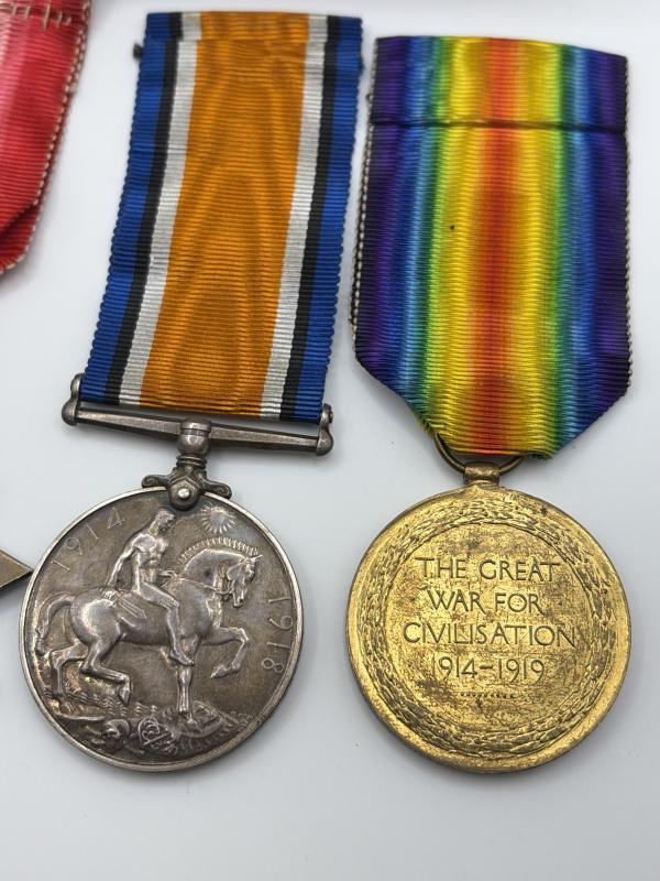 WW1 Medal Trio, Wound Badge & Papers to L-8487 W.O.CL.2. H.J.SMITH. E.KENT.R.