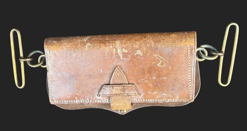Edwardian Pre WW1 City of London Imperial Yeomanry Leather Cross Belt Pouch