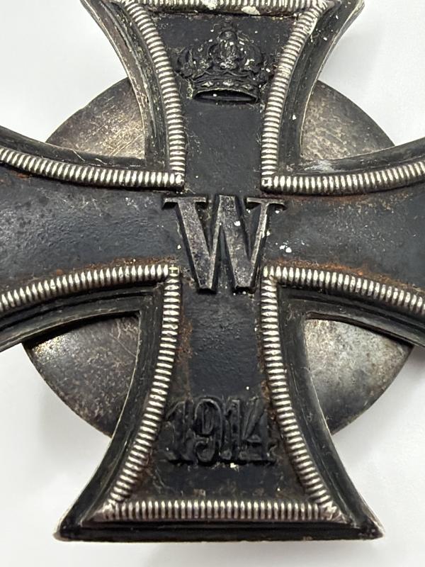 Convex Iron Cross First Class Three Piece Screw Back Marked 800 Silver Deutsche Offizier Verein