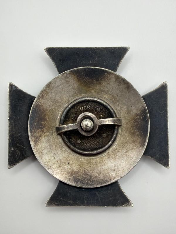 Convex Iron Cross First Class Three Piece Screw Back Marked 800 Silver Deutsche Offizier Verein