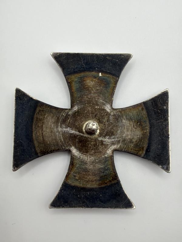 Convex Iron Cross First Class Three Piece Screw Back Marked 800 Silver Deutsche Offizier Verein