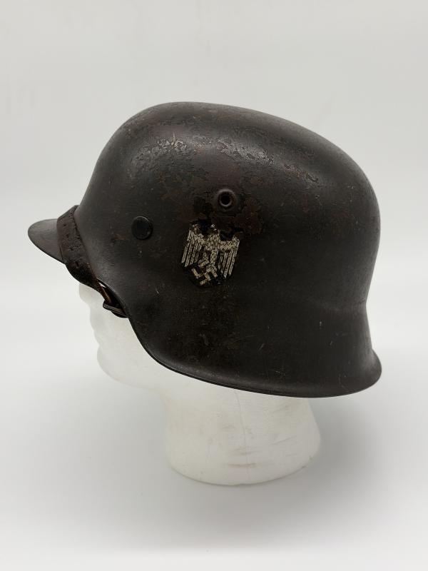German Army CKL64 M42 Helmet Single Decal With Liner & Chinstrap