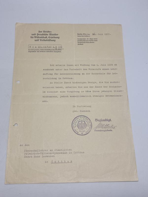 Large Photograph & Documents Colonel Hans Lorenzen