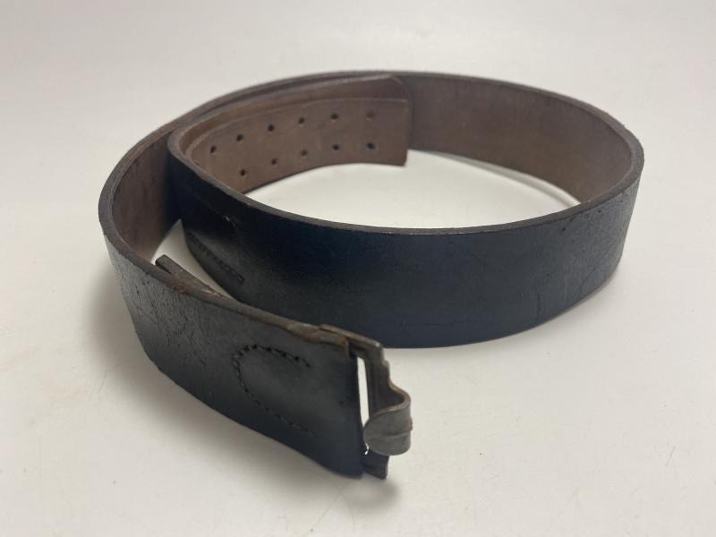 German Black Leather Combat Belt Prague Maker Size 90cm