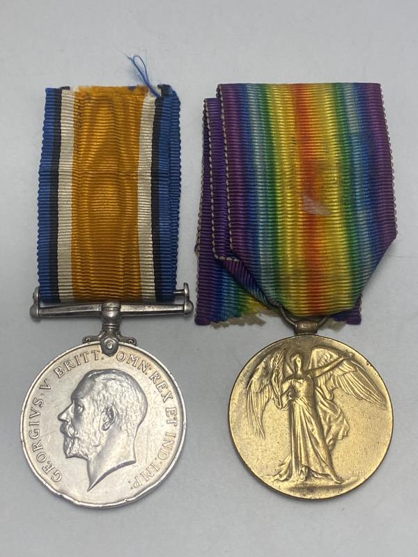 Pair of War Medals 23628 PTE.A.PERRIE. H.L.I. Wounded